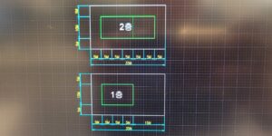 건축용어-건축크기-예시용-2층건물-힌색 대지면적